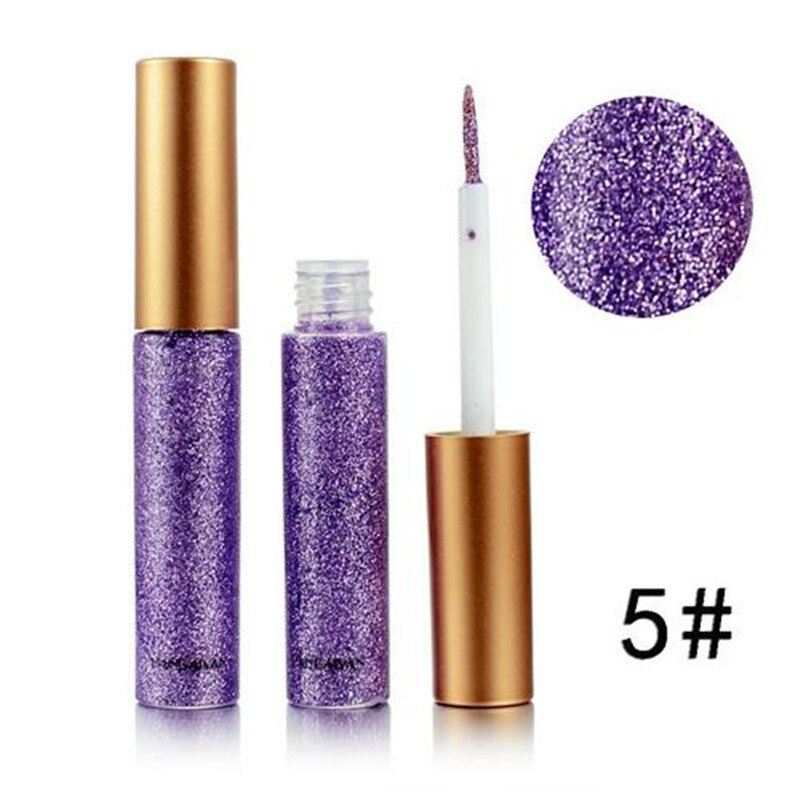 Handaiyan skinnende glitter flydende eyeliner blyant diamant shimmer eyeliner rosa guld farve eyeliner makeup til øjenkosmetik: 05