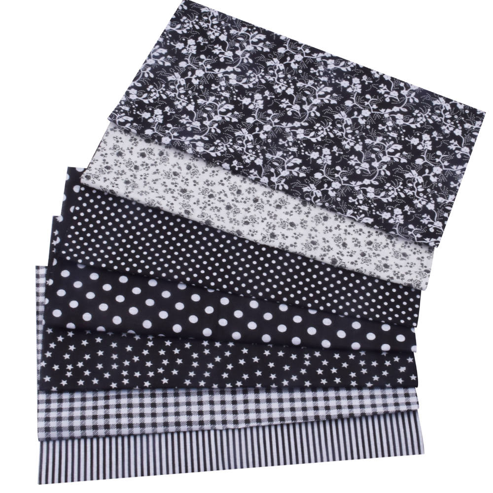 20x25cmFloral Plaid Stripe Cotton Fabric,Sewing Quilting DIY Patchwork Fabric Bundle, Handmade Cloth: 10 7pieces