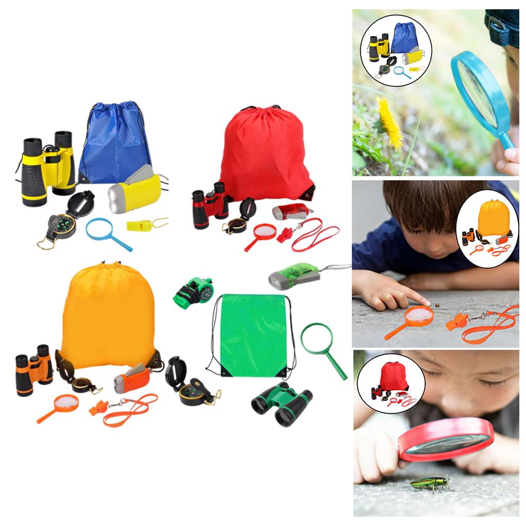 Outdoor Explorer Kit Educational Drawstring Bag Exploration Set for Hiking Children