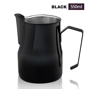 550ml 750ml Milk Frothing Jug Espresso Coffee Pitcher Barista Craft Coffee Latte Stainless Steel Espresso Milk Jug: Black 550ml