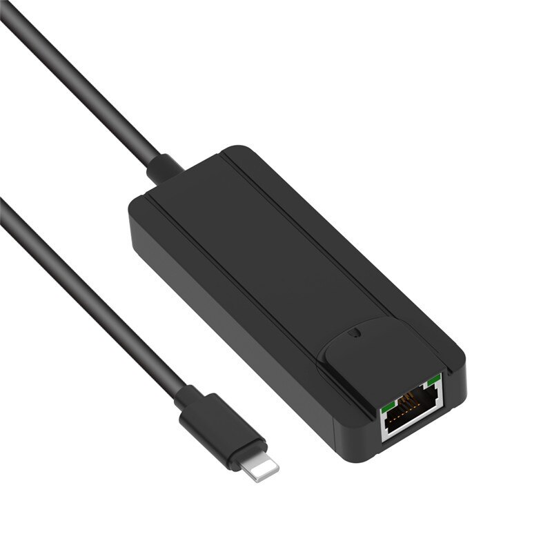 Lyn til ethernet 100 mbps  rj45 kablet nettverk ios 14 to lan nettverkskontakt 4 in1 otg usb -adapter for iphone ipad converter