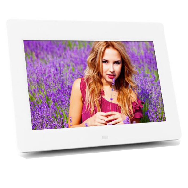 Widescreen Da 10.2 Pollici Digital Photo Frame 1024x600 HD Ultra-Sottile LED di Foto in formato Elettronico Album LCD Photo Frame: WHITE / Spina di ue