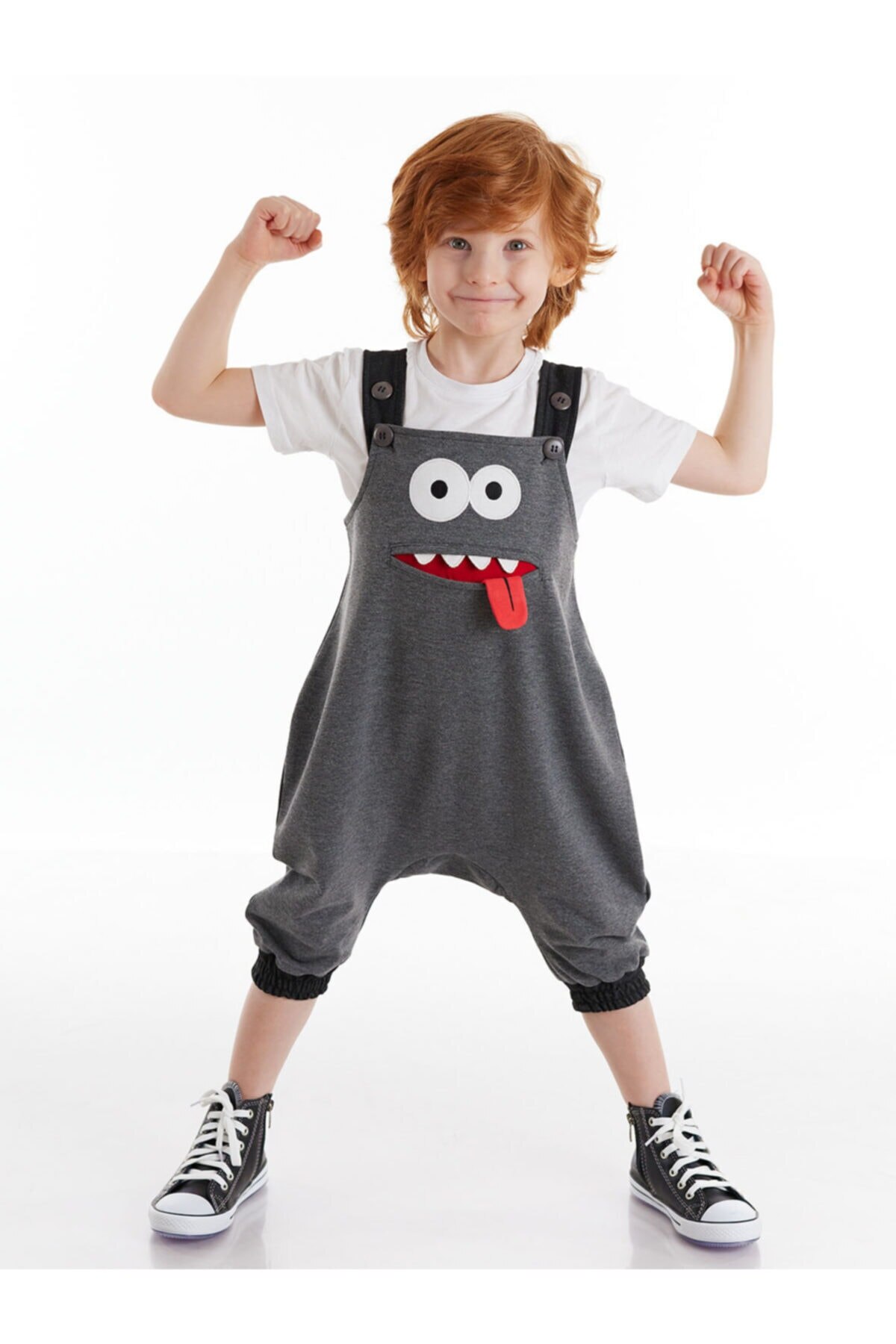 ZEZE bambini ragazzo tuta abbigliamento per bambini stagione estiva One Piece 100% cotone divertente faccia Applique buona qualità confortevole turchia