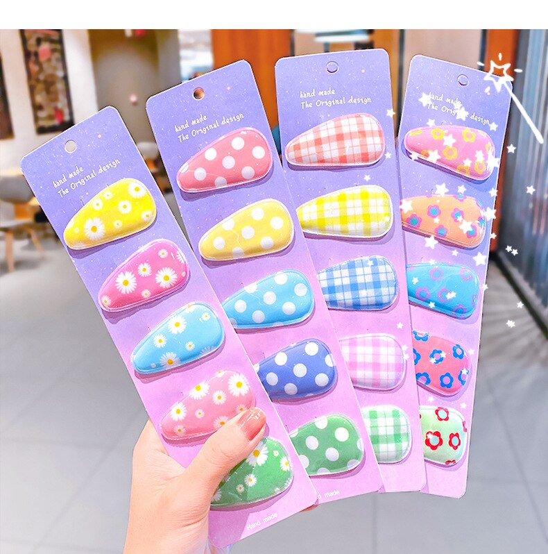 5pcs Children Cute Color Hairclip Head Jewelry -shaped Clip Hair Accessories Baby Hair Clip Cute Baby Hairpin