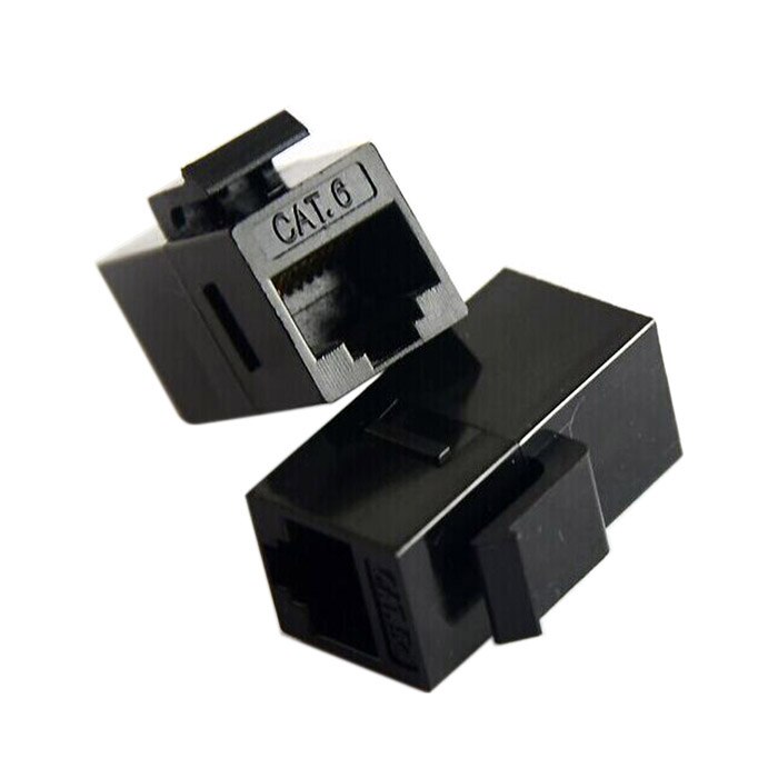 Chenyang Cable UTP CAT6 Keystone Coupler RJ45 Female to Female UTP CAT6 Keystone inline Coupler Black Color