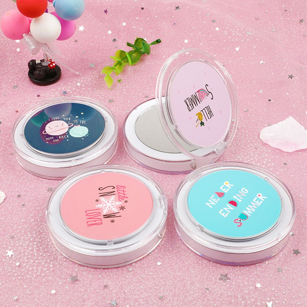 Cosmetic Mini Portable Pocket LED Makeup Mirror with Light Rechargeable Make-up Folding Beauty Mirror Make Up Mirror USB Charing