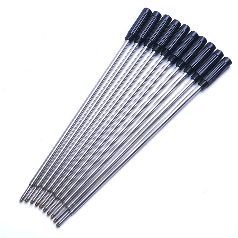 10 Pcs Premium Metal Ballpoint pen refills,DIY Black/Blue Ink Replacement Writing Pen Refill School Office Supplies
