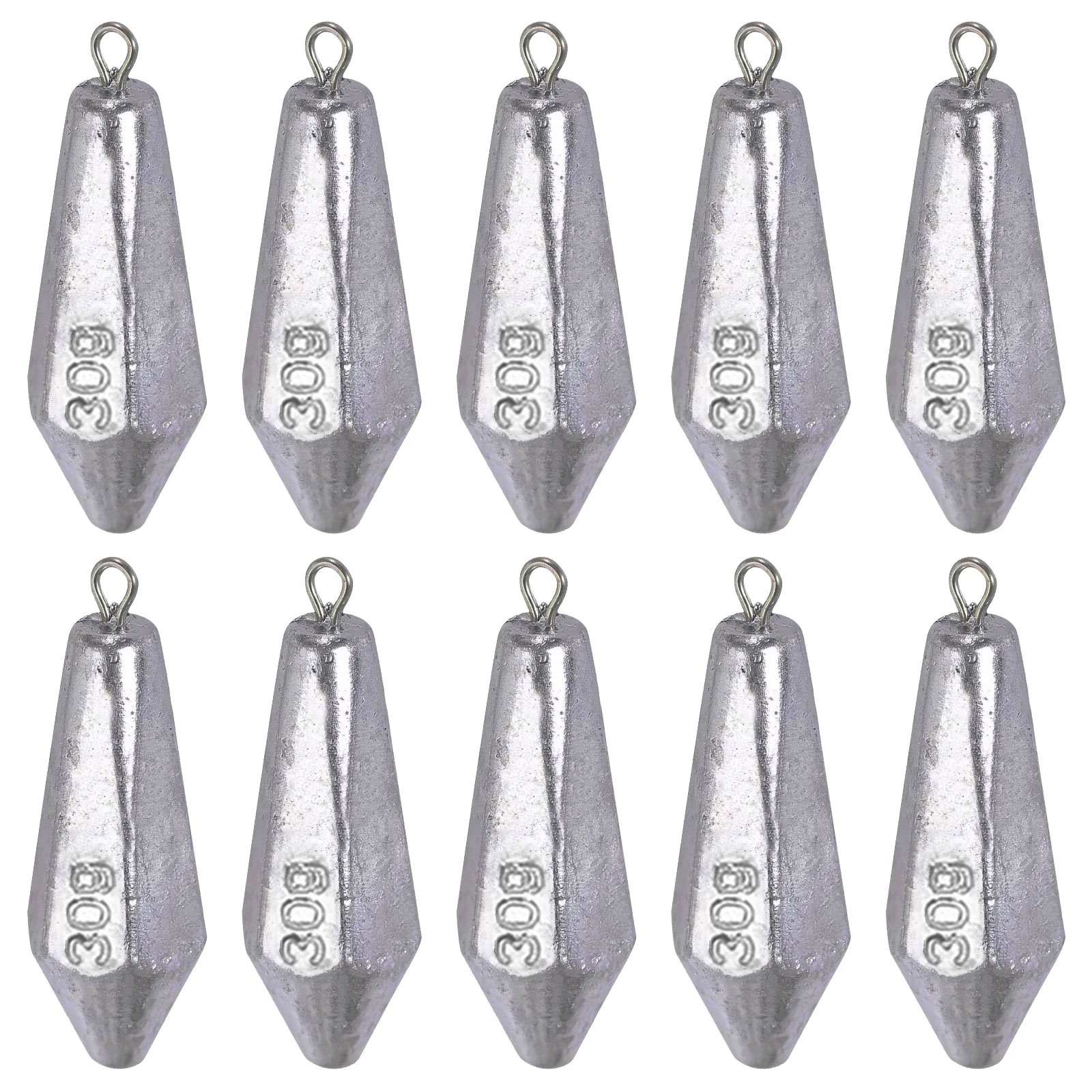 Kit de plomos de pesca de 100g, 6 uds., 20g-80g, pesos de pesca, forma Hexagonal, fundición, tiro de gota, peso largo y aerodinámico: Negro