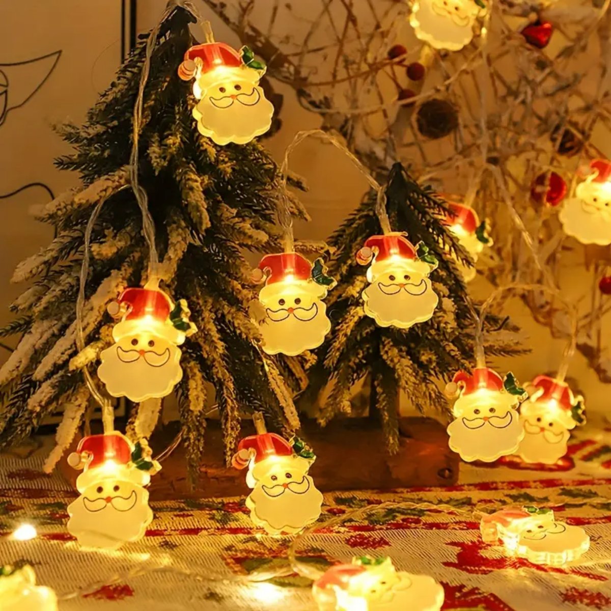 1pc luci natalizie per albero di Natale, pupazzo di neve e Babbo Natale lucine a portato per la casa alberi di Natale decorazioni per interni di nozze