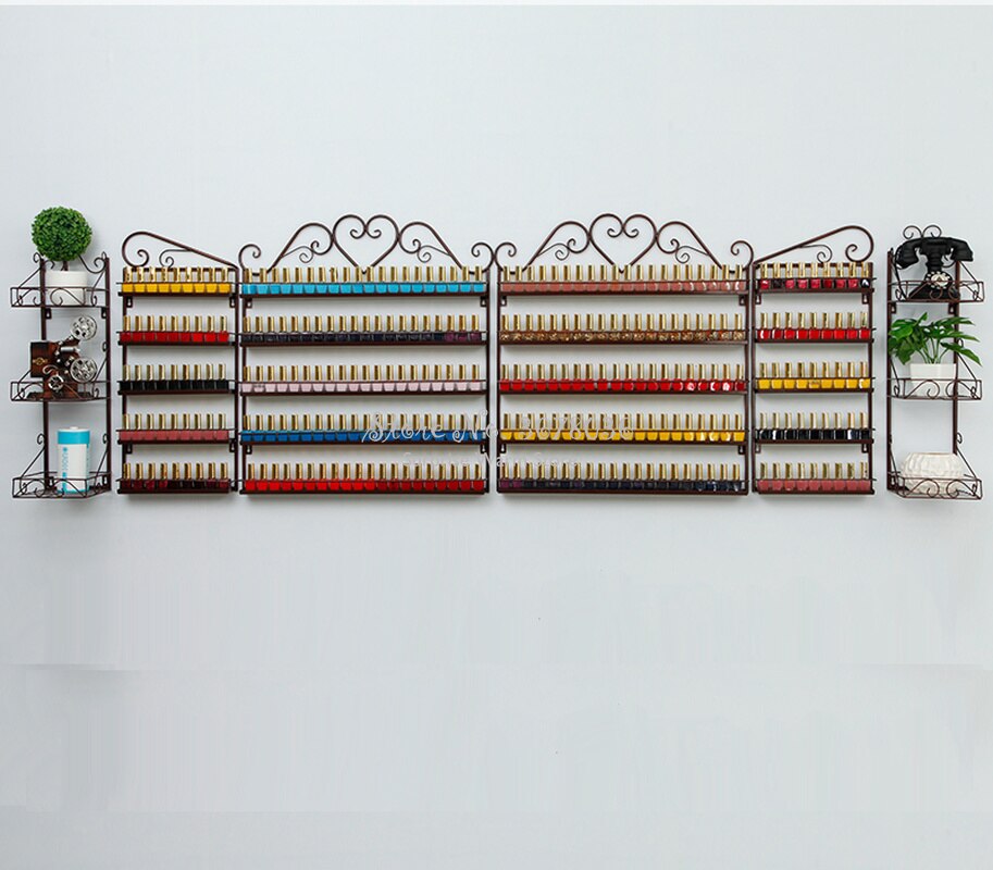 Multi-Lagen Opslag Muur Manicure Cosmetica Display Stand Moderne Metalen Nagellak Organizer Opslag Rack Plank Voor Muur