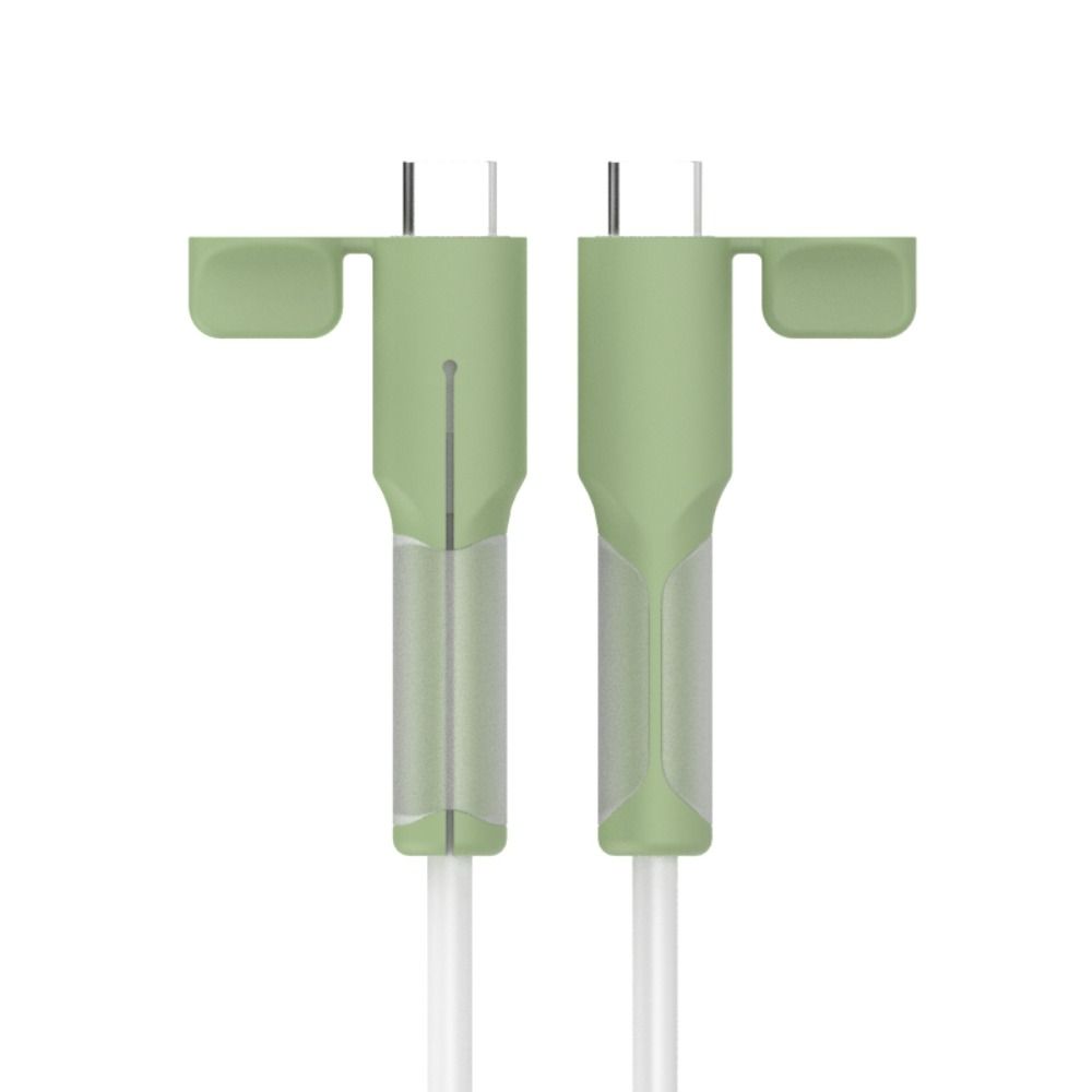 Kabelbeschermer Zachte Siliconen Hoes Type C Oplader Kabelbeschermer Praktische Accessoires: GRIJS