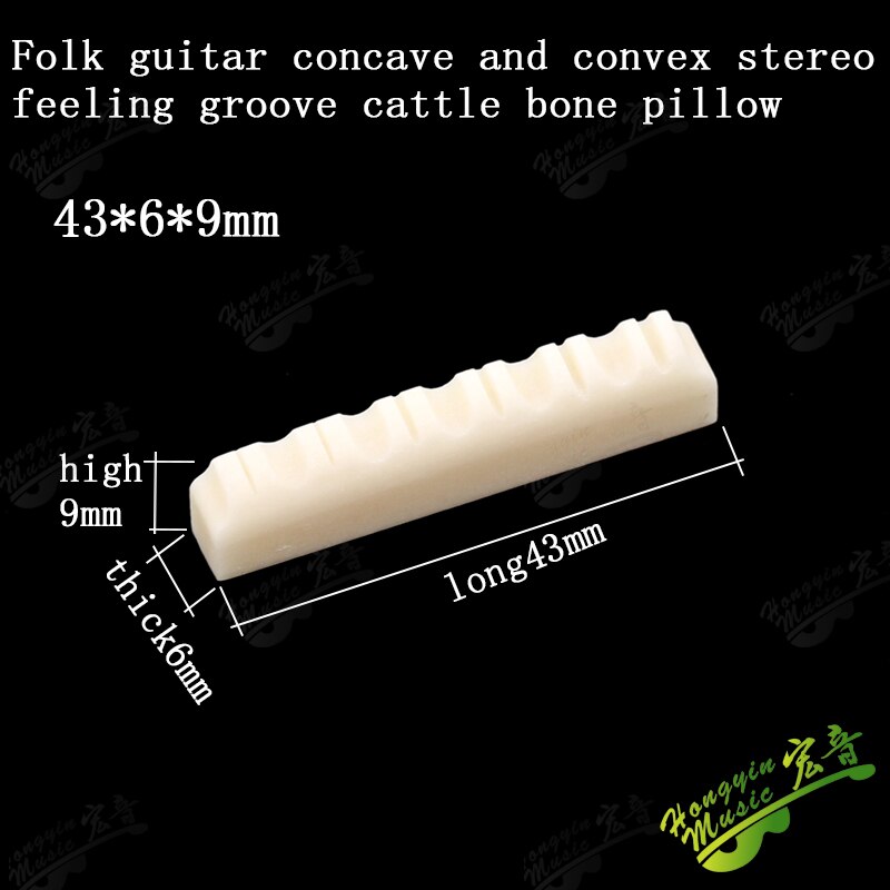 1 SET Ox bone 6 String Guitar Bridge Saddles Part For Folk Acoustic Guitar single saddle 72mm 74mm 76mm 80 100mm 43mm nut blank: Convex43MMx6MMx9MM