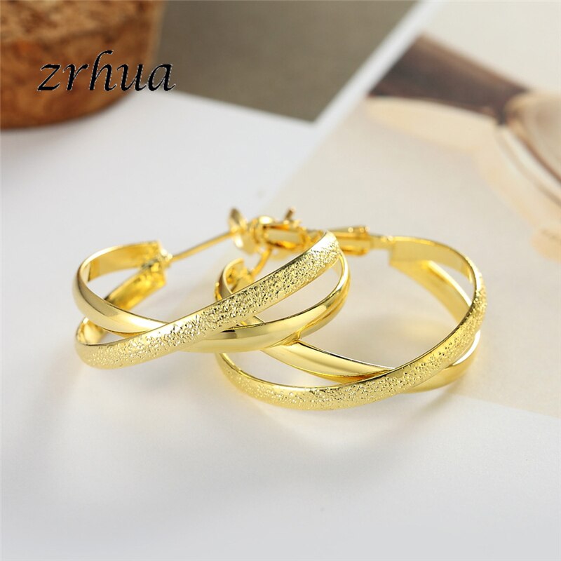 Zrhua klassieke vrouwen houden van hoepeloorbellen voor verloving 925 sterling zilveren sieraden ronde geslepen aaa zirkoon brinco bijo