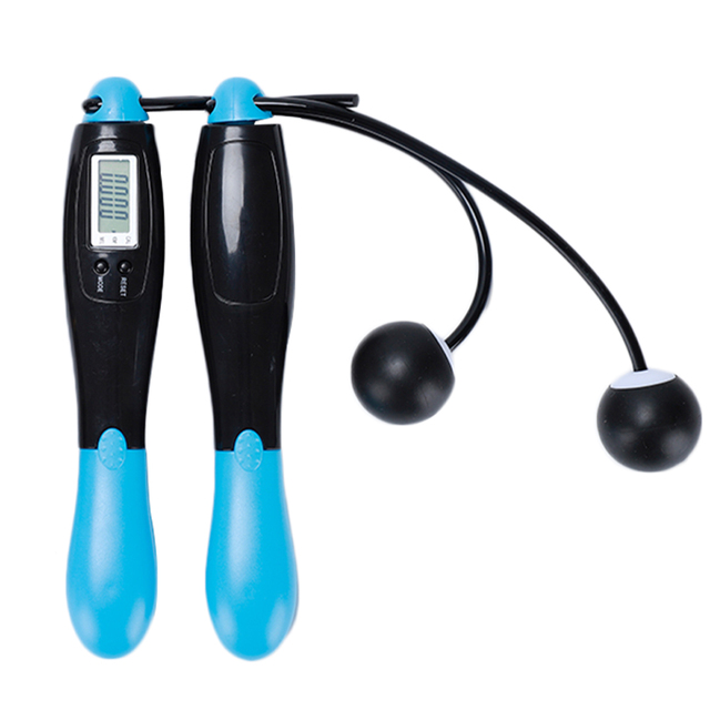 Cordless Jump Ropes with Counter Digital Skipping Rope Smart Jump Rope with 4 Modes Fitness Body Building Exercise Rope: Blue