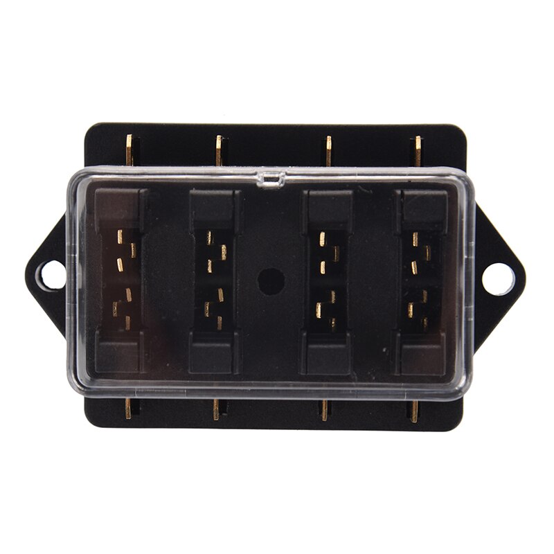 Universal Car Truck Vehicle 4 Way Circuit Automotive Middle-sized Blade Fuse Box Block Holder Black