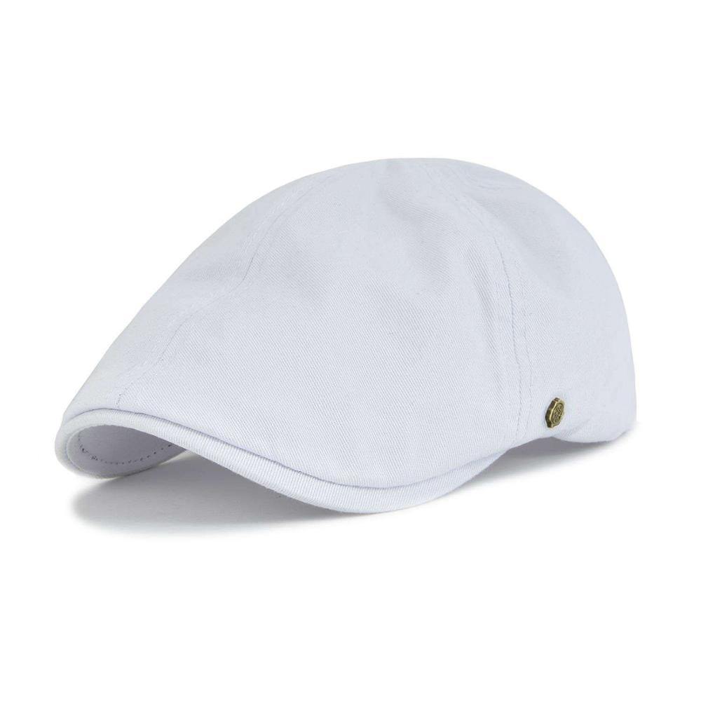 VOBOOM Cotton Newsboy Cap Men Women Ivy Flat Caps Spring Summer Berets Gatsby Hats Driver Cooker Retro Boina for Male Female: white