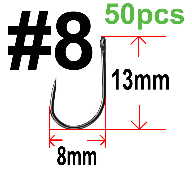 50 pcs Non-barb barbless Circle Carp Fishing Hooks with Hole Size 2 4 6 8 10 12 fishhook Single Hook: Burgundy