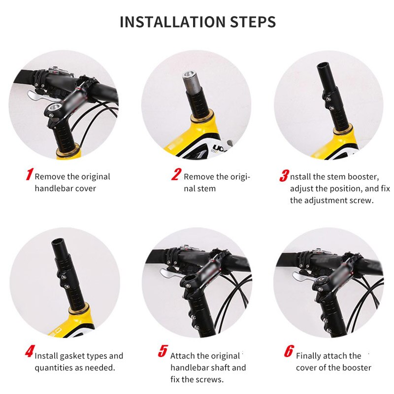 Handlebar/fork Riser Bike Handlebar Fork Stem Riser Rise Up Extender Ex... – Grandado