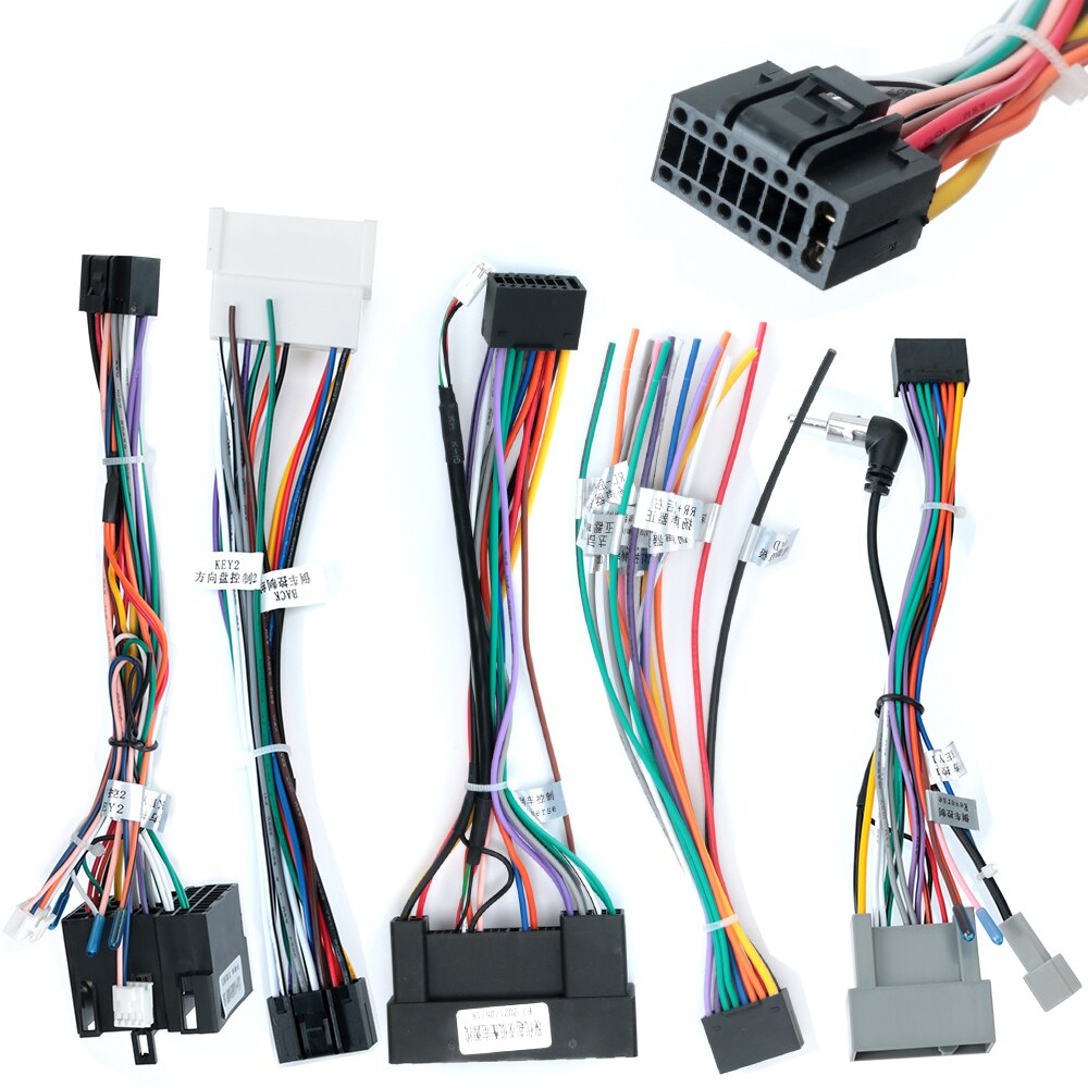 Universal Power Connector 2 Din Auto Android Radio Kabel Voor Suzuki Buick Iso Hyundai Kia Honda Toyota Nissan Gps Antenne rca