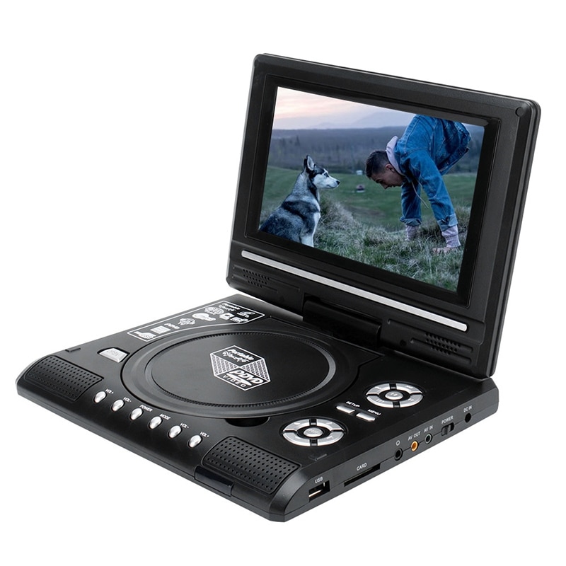 Reproductor de DVD portátil de 9,8 pulgadas para el hogar, reproductor de CD VCD, reproductor de TV, adaptador de Radio USB, compatible con receptor de Radio FM, enchufe europeo