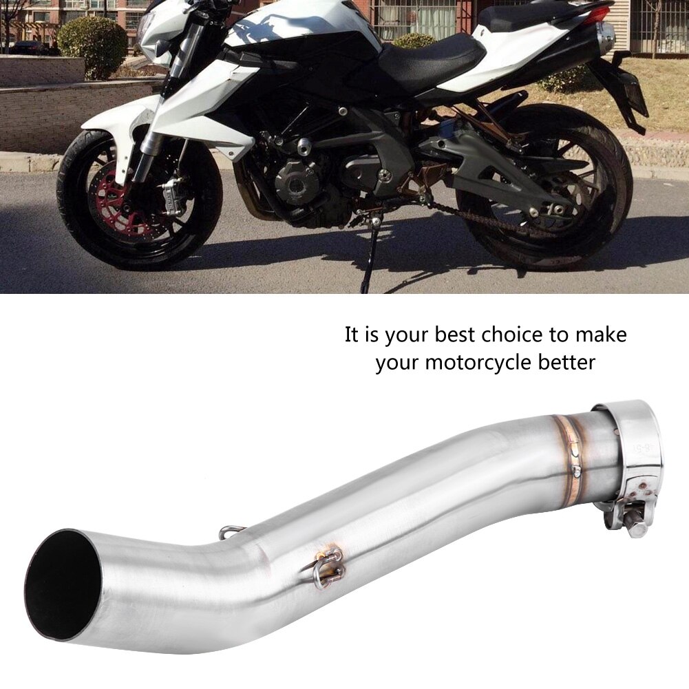 Motorcycle Exhaust Middle Pipe Link Connect for Benelli BN302 TNT300 Stainless Steel Exhaust Pipe