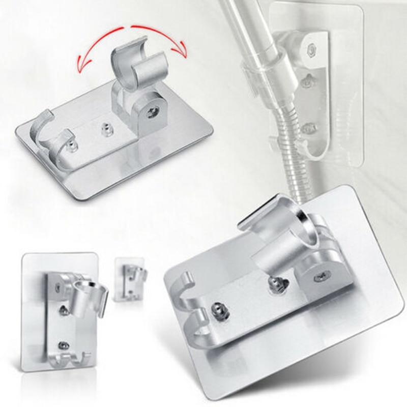 Punch-Gratis Aluminium Badkamer Douchekop Houder Stand Bracket Wall Mount Haak Verstelbare 90 Graden Vervangen