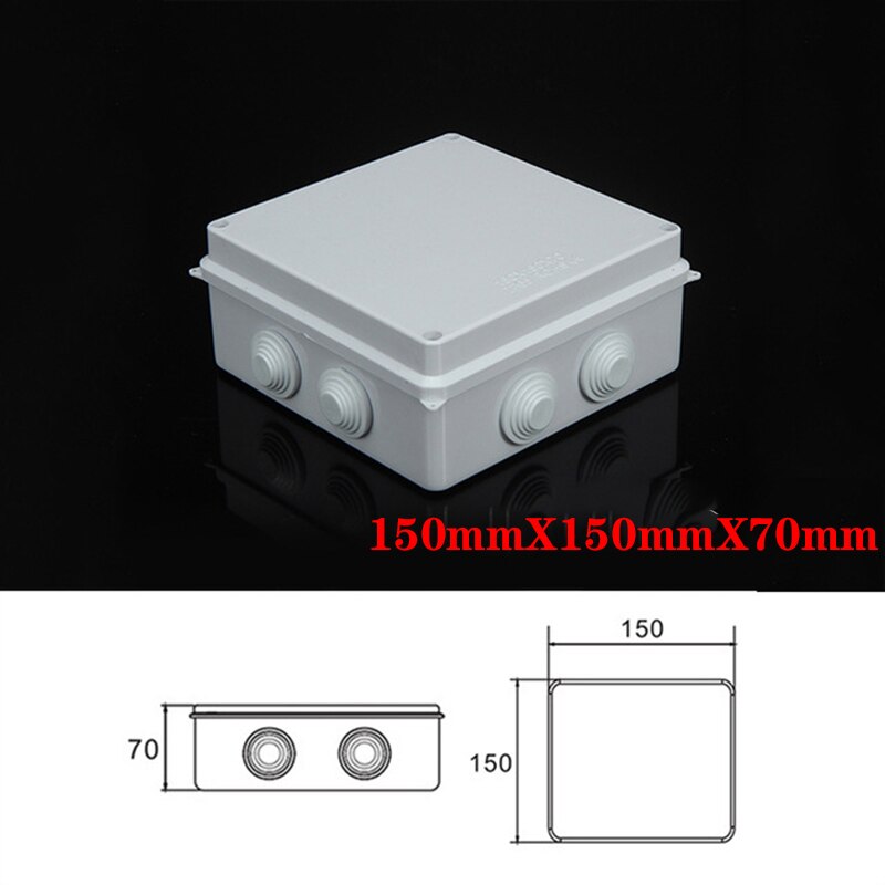 Abs Plastic IP65 Waterdichte Junction Box Diy Outdoor Elektrische Aansluiting Doos Kabel Tak Doos 200x100x70mm: 150X150X70mm