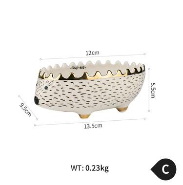 Almacenamiento de taza de medida pequeño soporte de planta soporte fresco erizo cerámica joyería contenedor hogar Oficina jardín Mesa Decoración: C