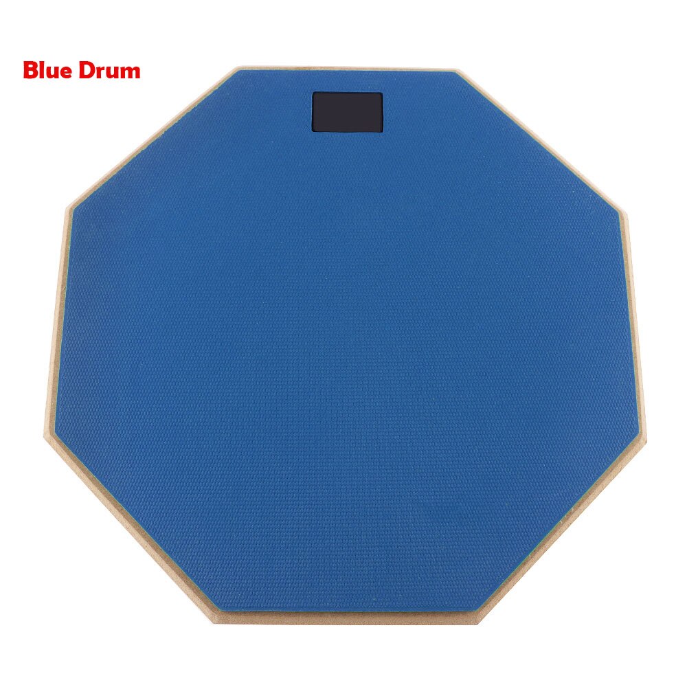 12 Inch Rubber Wooden Dumb Drum Practice Training Drum Pad with Stand / Stick Optional for Percussion Instruments Parts: Blue Drum