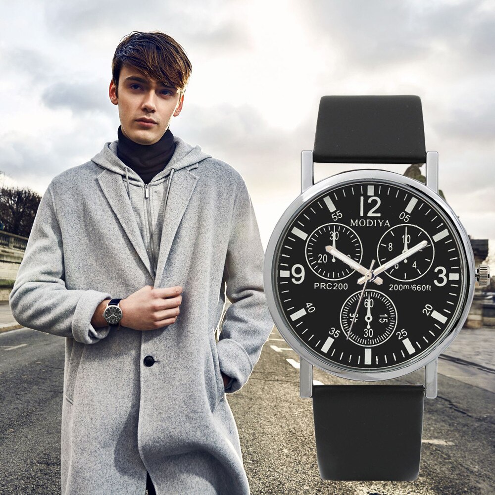 Luxurious Men Casual Wrist Watches Men's Quartz Wristwatch Masculino Analog Wrist Watch Leather Strap Relogio Masculino