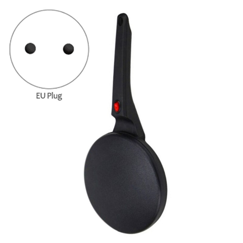 Eu stik elektrisk crepe maker pizza pandekage maskine non-stick stegeplade bage pande kage maskine, sort