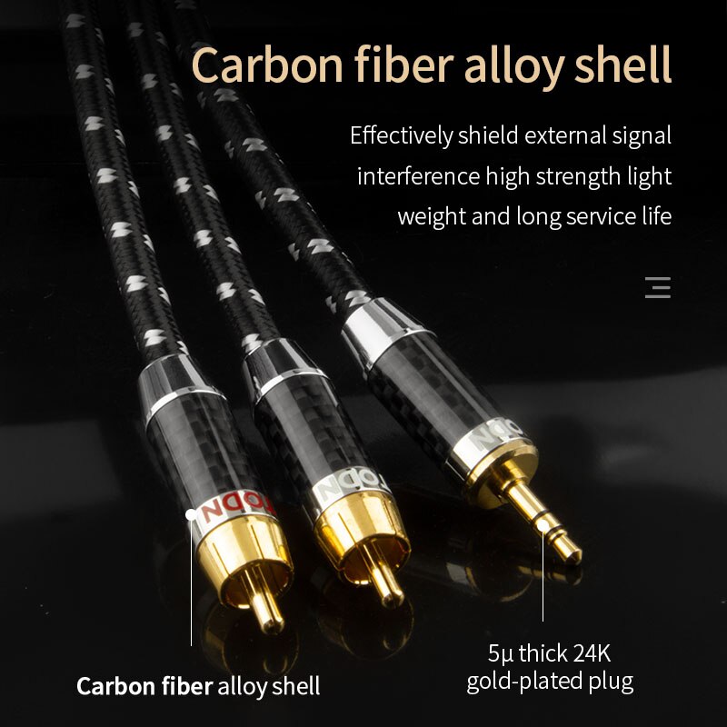 Todn rca-kabel hifi stereo 3.5mm to 2 rca lydkabel aux rca-stik 3.5 y splitter til forstærkere lyd hjemmebiografkabel rca