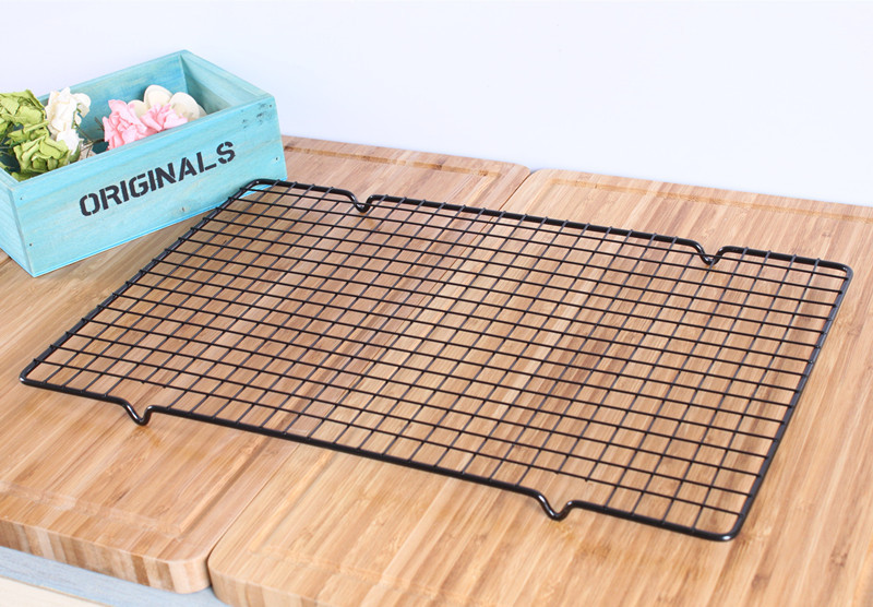 Nonstick Carbon Cake Cooling Rack Fits Baking Pan Oven Roasting Cooking Grilling BBQ Dry Cooler Hold 16 by 10-Inch