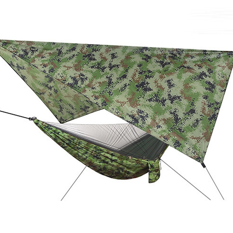 Outdoor Hängematte Zelt Mit Wasserdicht Baldachin Markise Set Automatische Schnell Öffnung Camping Hängematte mit Moskito Net Sonnenschirm OD008: Camou-Camouflage