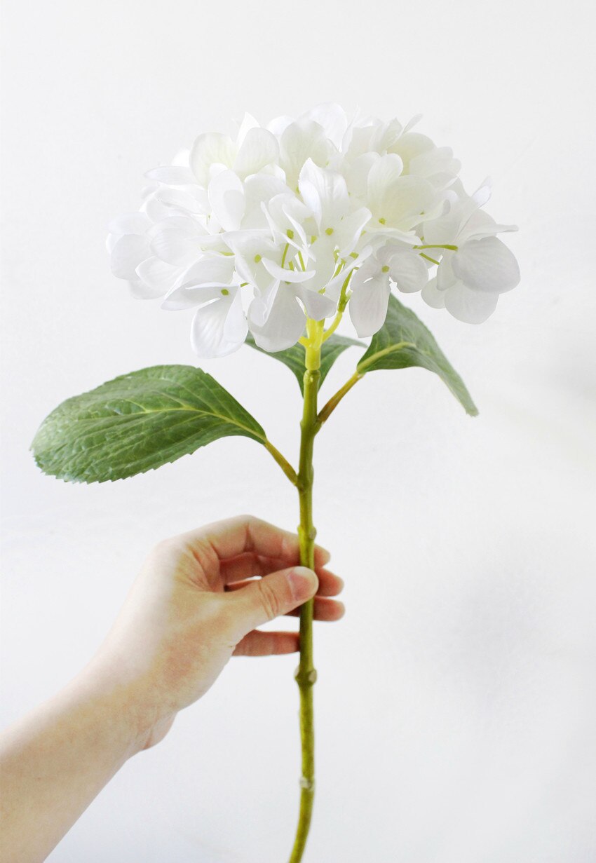 3D Hortensia Kunstmatige Bloem Voor Bruiloft Home Decoratie Zijden Hortensia Nep Bloemen Vallen Decoraties: WHITE