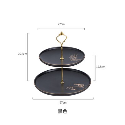 Tårtfat 2- lager tårthylla bröllopsfödelsedagsfest inredning kök dessertbricka fruktfat: B