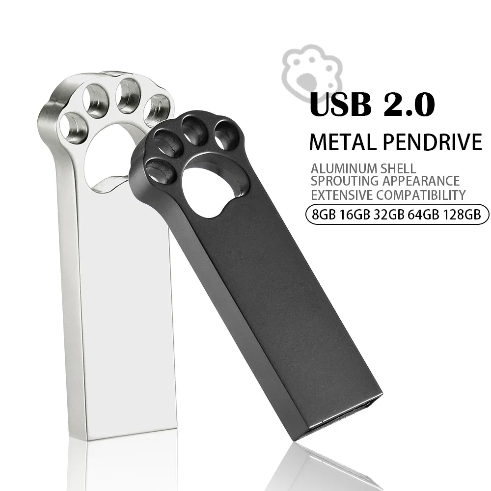 USB 2.0 Flash Drive High Speed Pen Drive 128GB 64GB Cute Metal Memory Stick 32GB 16GB Key Chain U Disk 8GB for Computer 4GB