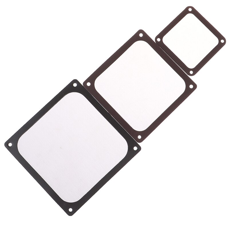 Cadre magnétique noir maille anti-poussière couvercle PC poussière filtre magnétique 12CM 14CM 8CM avec vis pour ventilateur de boîtier 120x120mm 140x140mm,80x80