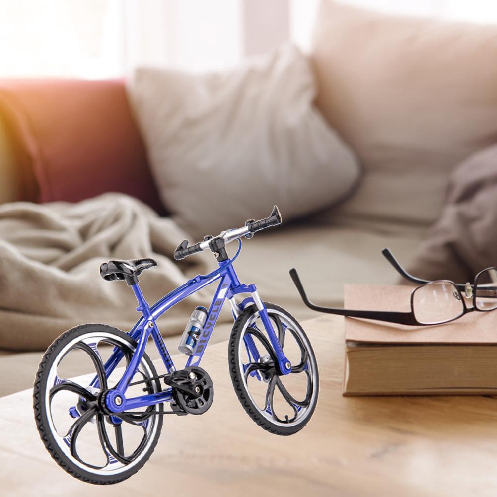 Mini bicicleta modelo resistente ao desgaste dobrável liga bicicleta ornamento simulação decoração coleção brinquedos para crianças