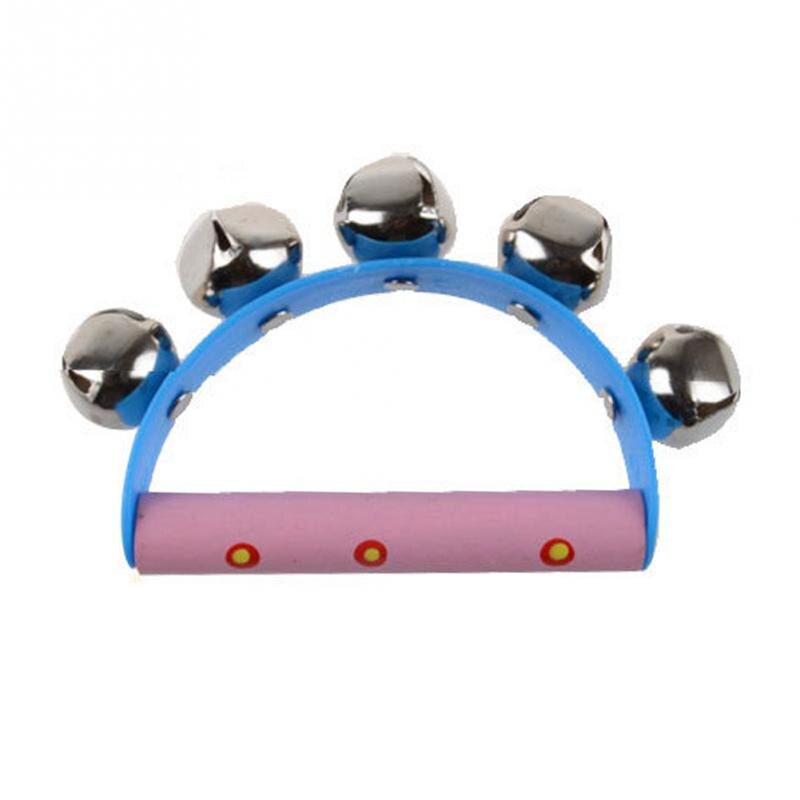 1Pcs Little Hand Held Tambourine Bell Metal Jingles Ball Percussion Musical Tambourine for Baby Children