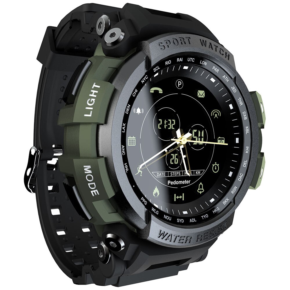 LOKMAT MK28 montre intelligente hommes horloge électronique hommes montres étanche podomètre Calories alarme sport hommes numérique Smartwatch: Green