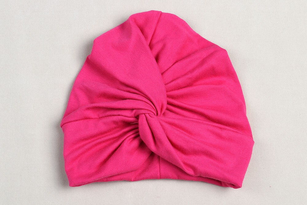 Pudcoco infantile Del bambino Turbante Cappelli Del bambino Del bambino Dei Capretti Del Ragazzo Della Ragazza Miscele del Cotone Cappello Molle Bello Sveglio Appena nato del Cappello Della Protezione di 0-2anni: rosa rosso