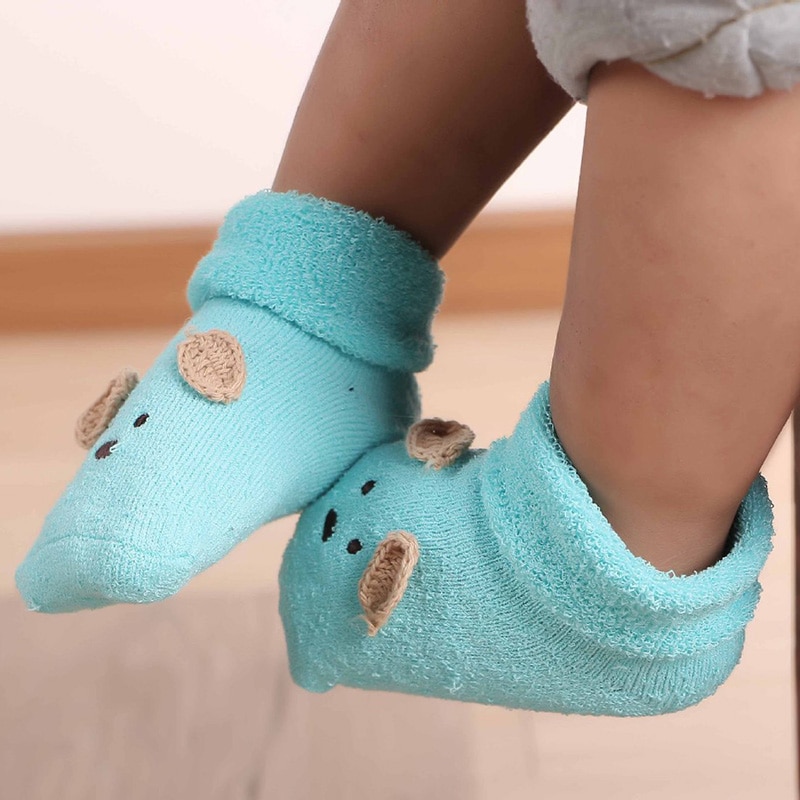 Leuke Baby Sokken Cartoon Dieren Peuter Jongens Meisjes Sokken Herfst Winter Warm Anti Slip Vloer Sok Badstof Handdoek Sokken