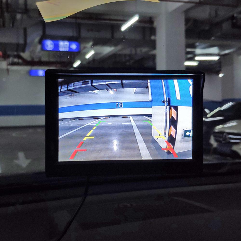 SMALUCK 5 pulgadas Monitor de coche TFT LCD de 5 "HD Digital 16:9 800*480 pantalla 2 de entrada de vídeo para cámara de visión trasera inversa DVD VCD