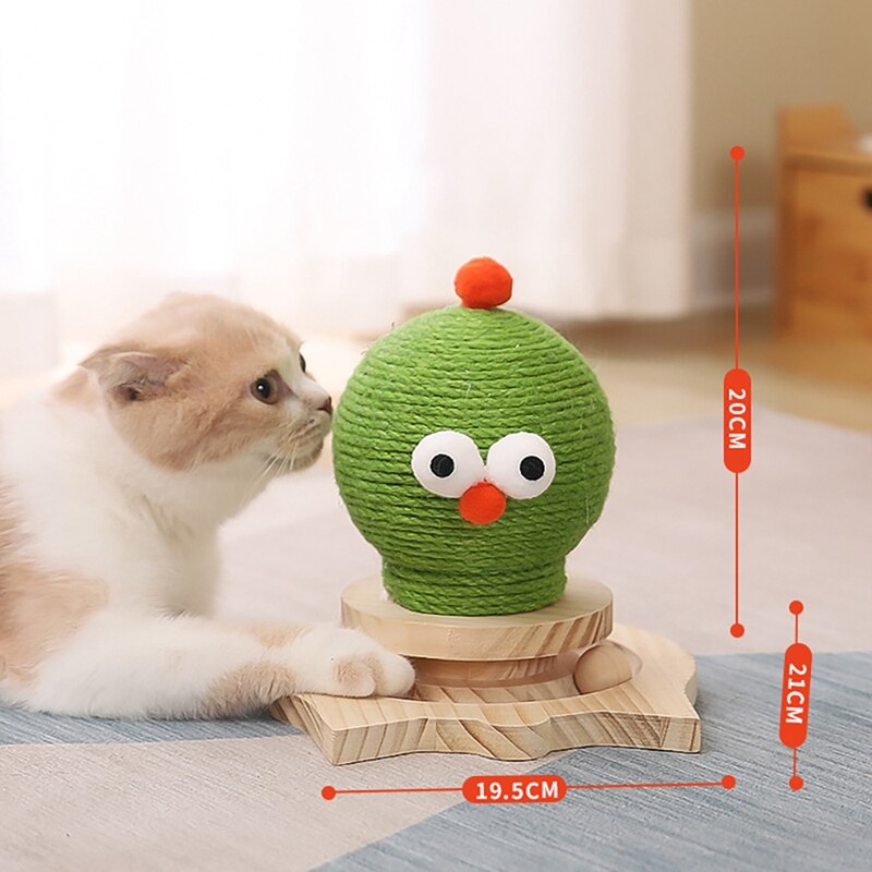 Katze Scratcher Spielzeug Kaktus Katze Kratzen Ball Massivholz Basis Spur Spielzeug Interaktive Katze Spielzeug Bälle Spaß für Katzen und kätzchen