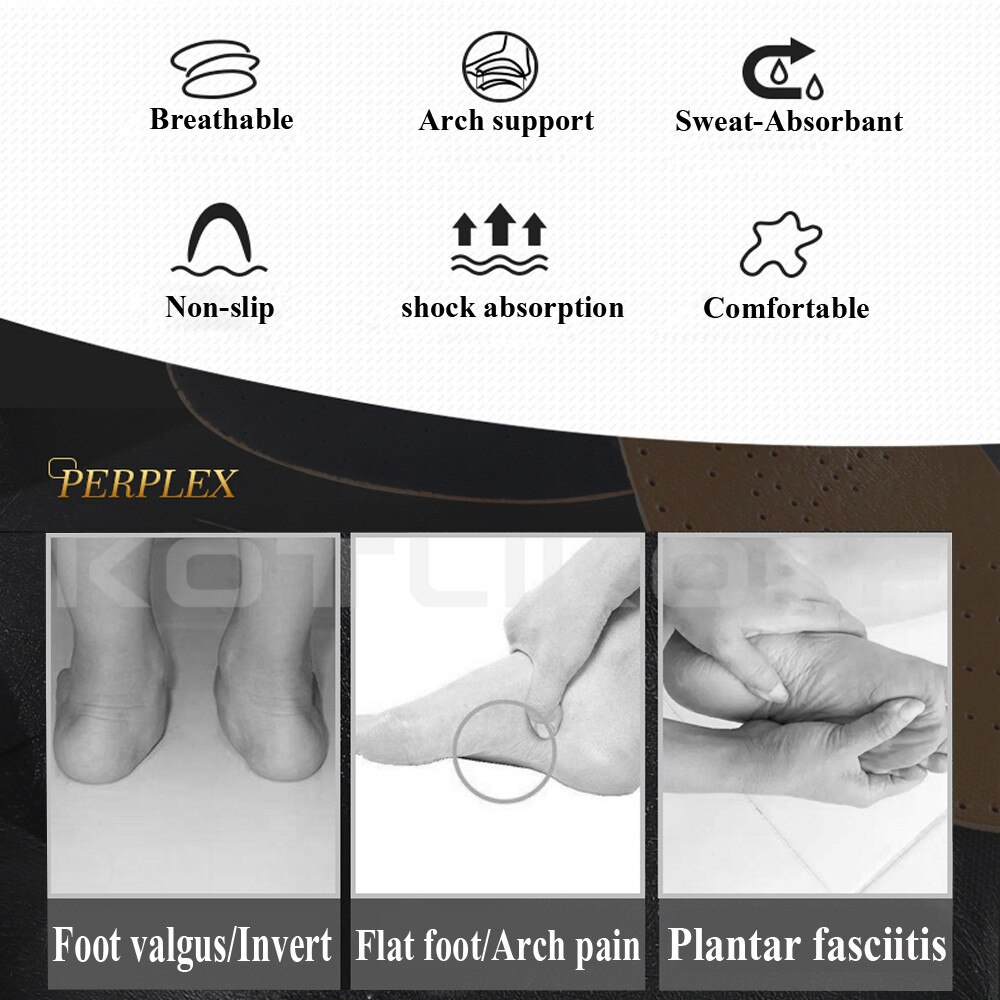 KOTLIKOFF semelle orthopédique en cuir pour pieds plats soutien de la voûte plantaire chaussures orthopédiques semelles intérieures pour pieds hommes et femmes jambe de boeuf