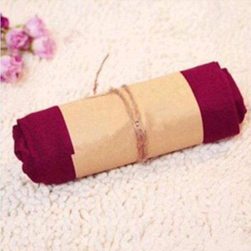 Pantalones elásticos ajustados de algodón de cintura alta para mujer: wine red