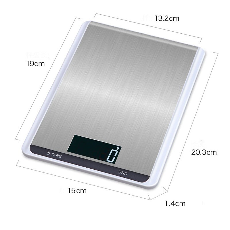 Digital Kitchen Food Scale 22lbs/10kg Precision Food Scale LCD Display Tempered Glass Surface Touch Screen