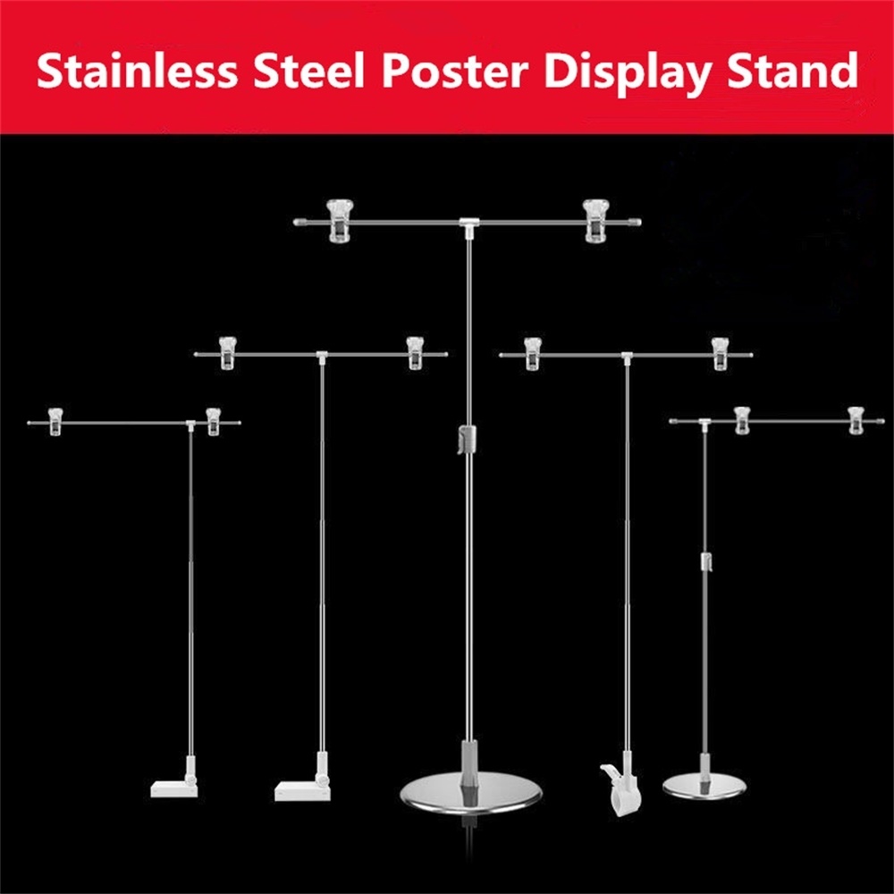 Metal Shelf Mounted Pop Advertising Poster Display Stand Desk Sign T Promotions Banner Snap Price Tag Display Label Holder Clip