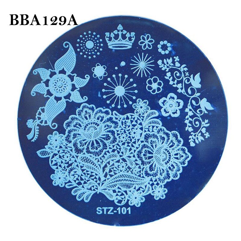 AddFavor Nail Stamping Template DIY Nail Polish Stamper Tool Stainless Steel Manicure Stamping Plate Gel Art Print Stamp Kits: BBA129A
